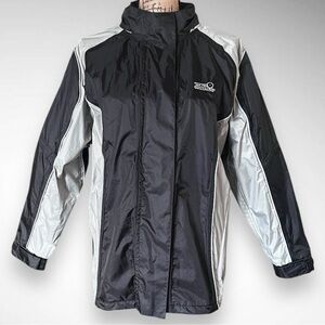 TOUR MASTER SENTINEL Women's Black Gray‎ Colorblock Rain Jacket Large | EUC